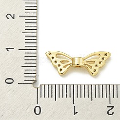 Rack Plating Brass Micro Pave Cubic Zirconia Bead&nbsp;KK-K386-18G