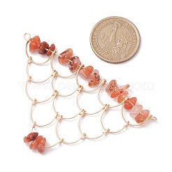 Natural Mixed Gemstone Chip Copper Wire Wrapped Connector Charms&nbsp;PALLOY-JF03030
