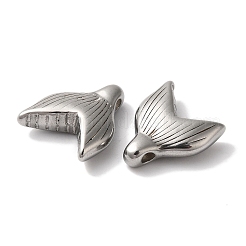 変色しない304ステンレススチールビーズ  魚尾  ステンレス鋼色  15x13x5mm  穴：1.6mm&nbsp;STAS-I305-135P