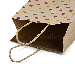 Rainbow Color Stamping Kraft Paper Gift Tote Bags&nbsp;ABAG-K005-01C