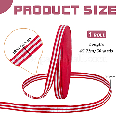 ポリエステルリボン衣類アクセサリー  レッド  15x0.5mm&nbsp;DIY-WH0678-93C