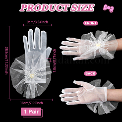 花嫁用ポリエステルレースグローブ  ホワイト  285x90~180x18mm&nbsp;AJEW-WH0609-859