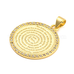 Brass with Cubic Zirconia Pendants&nbsp;KK-K332-16A-G-01