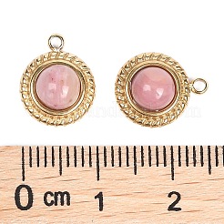 Natural Rhodonite Half Round Charms&nbsp;STAS-L022-399G-05