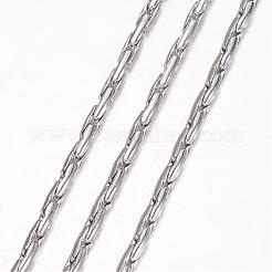 変色しない304ステンレススチールネックレス  ボストンリンクチェーン  カニカン付き  ステンレス鋼色  20.08インチ（510mm）  2mm&nbsp;MAK-K062-07P