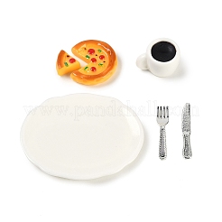 樹脂製ミニチュア朝食セット装飾品  マイクロランドスケープホームドールハウスアクセサリー  小道具の装飾のふりをする  ミックスカラー  8.5~31.5x3~39.5x2~11mm  6個/セット&nbsp;DIY-H174-01G