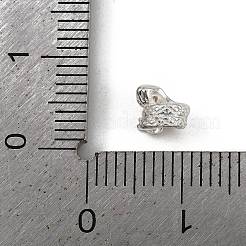 ラックメッキ真鍮クリアキュービックジルコニアビーズ  長持ちメッキ  ヘビ  銀  5x5.5x5mm  穴：2mm&nbsp;KK-L236-03A-S