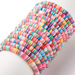 30Pcs 30 Style Polymer Clay Heishi Beaded Stretch Bracelets Set with Inspiration Word&nbsp;BJEW-JB07593