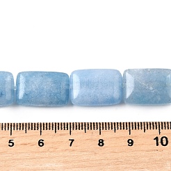 天然染色クォーツ模造アクアマリンビーズ連売り  長方形  18x13x5.5mm  穴：1mm  約11個/連  7.68''~7.87''（19.5~20センチメートル）&nbsp;G-S386-A10