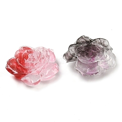 光る透明エポキシ樹脂デコデンカボション  暗闇で光る花  ミックスカラー  32x34x11mm&nbsp;CRES-M032-04A