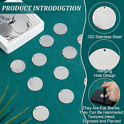 60Pcs 304 Stainless Steel Stamping Blank Tag Pendants&nbsp;STAS-ME0001-99