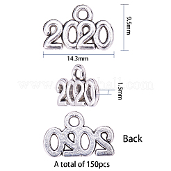 チベット風亜鉛合金チャーム  数  アンティークシルバー  14.3x9.5x1.5mm  穴：1.6mm  150個/箱&nbsp;PALLOY-SC0002-14AS
