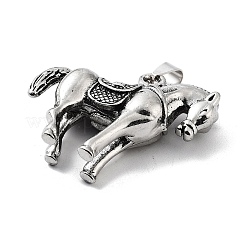 合金のチベット風チャーム  馬のチャーム  アンティークシルバー  34.5x40.5x11.5mm  穴：8x4.5mm&nbsp;TIBE-L012-031AS