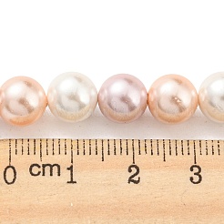 電気めっきシェルパールビーズ連売り  染め  ラウンド  プラム  8mm  穴：0.8mm  約52個/連  15.94インチ（40.5cm）&nbsp;SHEL-F008-03B-06