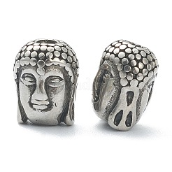 304ステンレススチールビーズ  仏頭  アンティークシルバー  11x8.5x8mm  穴：2.5mm&nbsp;STAS-I181-065AS