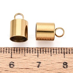 304ステンレススチールコードエンド  コラム  イオンプレーティング（ip）  長持ちメッキ  18KGP本金メッキ  11x7mm  穴：2.5mm  内径：6mm&nbsp;STAS-N125-21C-G