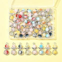 40Pcs 8 Colors Angel Glass Pendants. with Alloy Findings&nbsp;PALLOY-FS00027