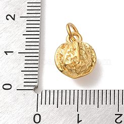 304ステンレススチールチャーム  クルミのチャーム  ゴールドカラー  13x10.5x8mm  穴：4mm&nbsp;STAS-A152-07G