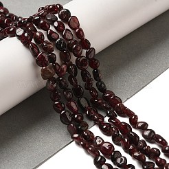 天然石ガーネットビーズ連売り  ナゲッツビーズ  タンブルストーン  6~10x6~8x3.5~7mm  穴：1mm  15.94インチ（40.5cm）&nbsp;G-L608-A06-01