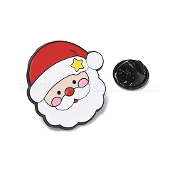 クリスマスエナメルピン  バックパック用合金ラペルピンバック  サンタクロース  27x27mm&nbsp;JEWB-I050-01EB-05