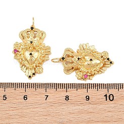 Brass Micro Pave Orchid Cubic Zirconia Pendants&nbsp;CU-CBA7E9C-09B-G
