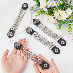 4Pcs 2 Style PU Leather Biker Vest Extenders&nbsp;AJEW-GA0006-20