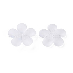 透明なアクリルビーズ  艶消し  花  ホワイト  22x23x6.5mm  穴：1.6mm  約378個/500g&nbsp;MACR-S373-116-D01