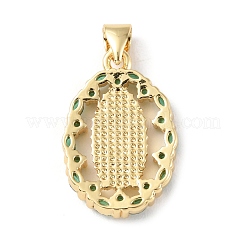 Brass Micro Pave Cubic Zirconia Pendants&nbsp;X-KK-P233-05G-01