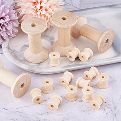 250 Pcs 2 Styles Wooden Empty Spools&nbsp;WOOD-TA0001-58