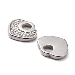 304ステンレススチールペンダントカボションセッティングエナメル  ハート  ステンレス鋼色  14x15x2mm  穴：4mm&nbsp;STAS-B024-71P