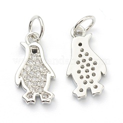 Brass Clear Cubic Zirconia Charms&nbsp;ZIRC-B010-06P