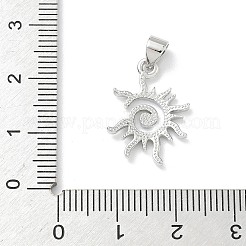 真鍮チャーム  太陽  プラチナ  19.5x14x1.5mm  穴：4.5x3.5mm&nbsp;KK-P330-07P