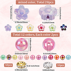 DIYアクリルビーズ作りキット  ミックスカラー  10~19x10~20x4~15mm  穴：2~3mm&nbsp;DIY-SC0029-06