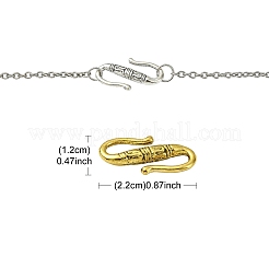 チベットスタイルの合金Sフック留め具20個  カドミウムフリー＆鉛フリー  アンティーク黄金  22x12x3.5mm&nbsp;TIBE-YW0002-04AG