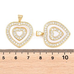 Valentine's Day Brass Micro Pave Clear Cubic Zirconia Pendants&nbsp;ZIRC-F148-12A-G