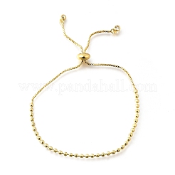 Brass Round Beads Slider Bracelets for Women&nbsp;BJEW-D317-13B-G