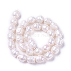 天然養殖淡水パールビーズ連売り  ライス  ホワイト  5~11x5~11mm  穴：0.5~1mm  約28~56個/連  13.39インチ〜14.17インチ（34~36cm）&nbsp;PEAR-L021-21-01A