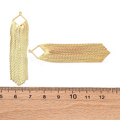 真鍮タッセル大きなペンダント  長持ちメッキ  ニッケルフリー  18KGP本金メッキ  59x13.5x1mm  穴：1.2mm&nbsp;KK-F898-22D-G