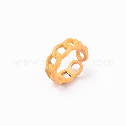 スプレー塗装された合金カフリング  オープンリング  カドミウムフリー＆鉛フリー  カーブチェーン形状  オレンジ  usサイズ7 1/4(17.5mm)&nbsp;X-RJEW-T011-29A-RS