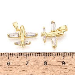 Brass Micro Pave Cubic Zirconia Pendants&nbsp;KK-T073-51G