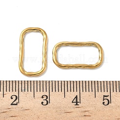 304ステンレススチールツイストリンクリング  イオンプレーティング（ip）  18KGP本金メッキ  長方形  17x10x1.5mm  内径：14x6.5mm&nbsp;STAS-L300-006B-G