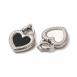 304ステンレススチールアクリルパーツ  シェルと丸カン付き  ハート  ステンレス鋼色  18x14x3mm  穴：2.8mm&nbsp;STAS-A076-17P