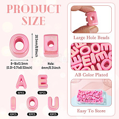 50Pcs 5 Styles UV Plating Opaque Acrylic Beads&nbsp;PACR-TA0001-31H