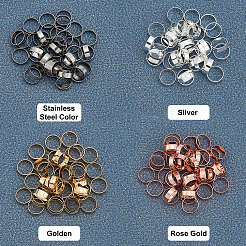 160個 4色 304ステンレススチール リンキングリング  リング形状  ミックスカラー  6.5x2mm  内径：5.5mm  40個/カラー&nbsp;STAS-UN0028-20