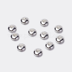 真鍮製スペーサービーズ  ロンデル  銀色のメッキ  5x2mm  穴：1.5~2mm&nbsp;KK-E246-S