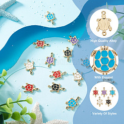40Pcs 5 Colors Zinc Alloy Enamel Connector Charms&nbsp;ENAM-YS0001-08