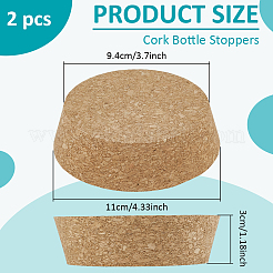 コルクボトルストッパー2個  ワインアクセサリー  フラットラウンド  バリーウッド  94~110x30mm&nbsp;FIND-BC0016-18