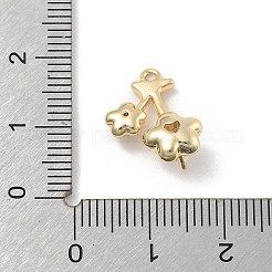真鍮製マイクロパヴェキュービックジルコニアペンダント  カドミウムフリー＆ニッケルフリー＆鉛フリー  花のチャーム  ゴールドカラー  16x13x7mm  穴：1.4mm&nbsp;KK-D283-15G