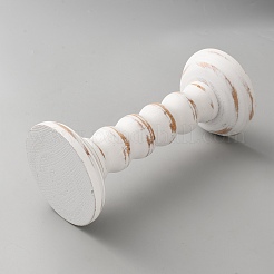 木製の燭台  キャンドルホルダー  コラム  ホワイト  97x210mm  内径：74.5mm&nbsp;DIY-WH0308-813C