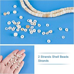 2 Strands Shell Beads Strands&nbsp;SSHEL-NB0001-29